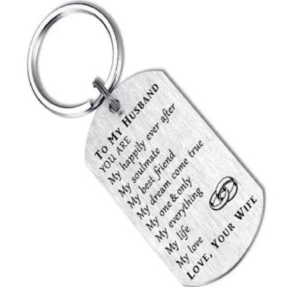 Stainless Steel Inspirational Slogan Keychain - Picture 2 of 4